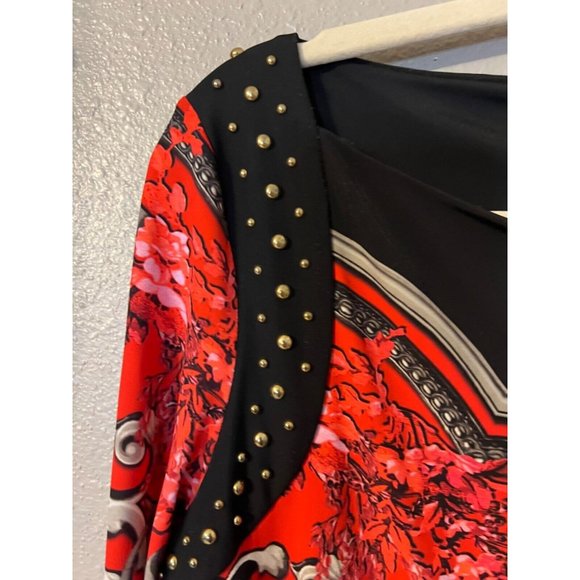 Roberto Cavalli Dress Long Sleeve Stretch Silk Animal Flowers Small Luxury $1250 - Picture 11 of 12